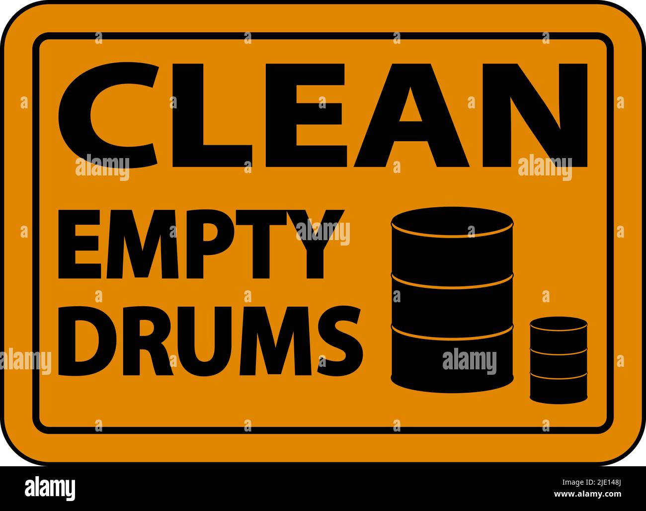 Clean Empty Drums Sign On White Background Stock Vector