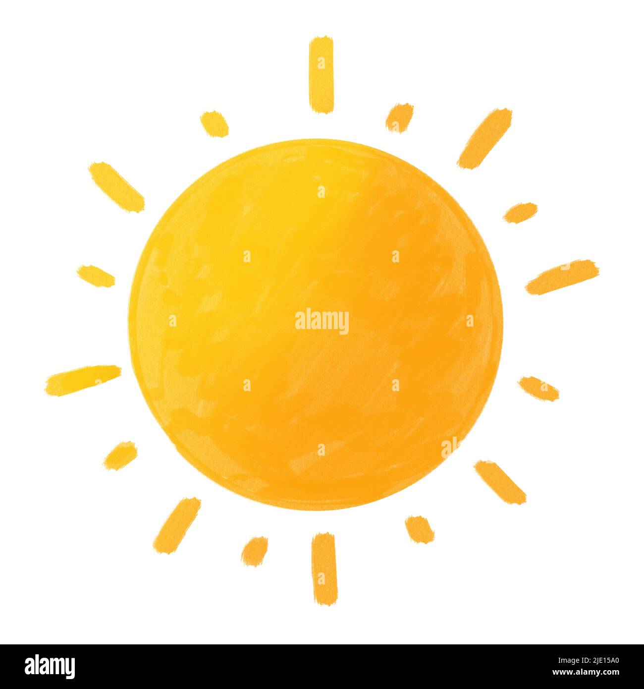 Sun drawing illustration isolated on white background Stock Photo - Alamy