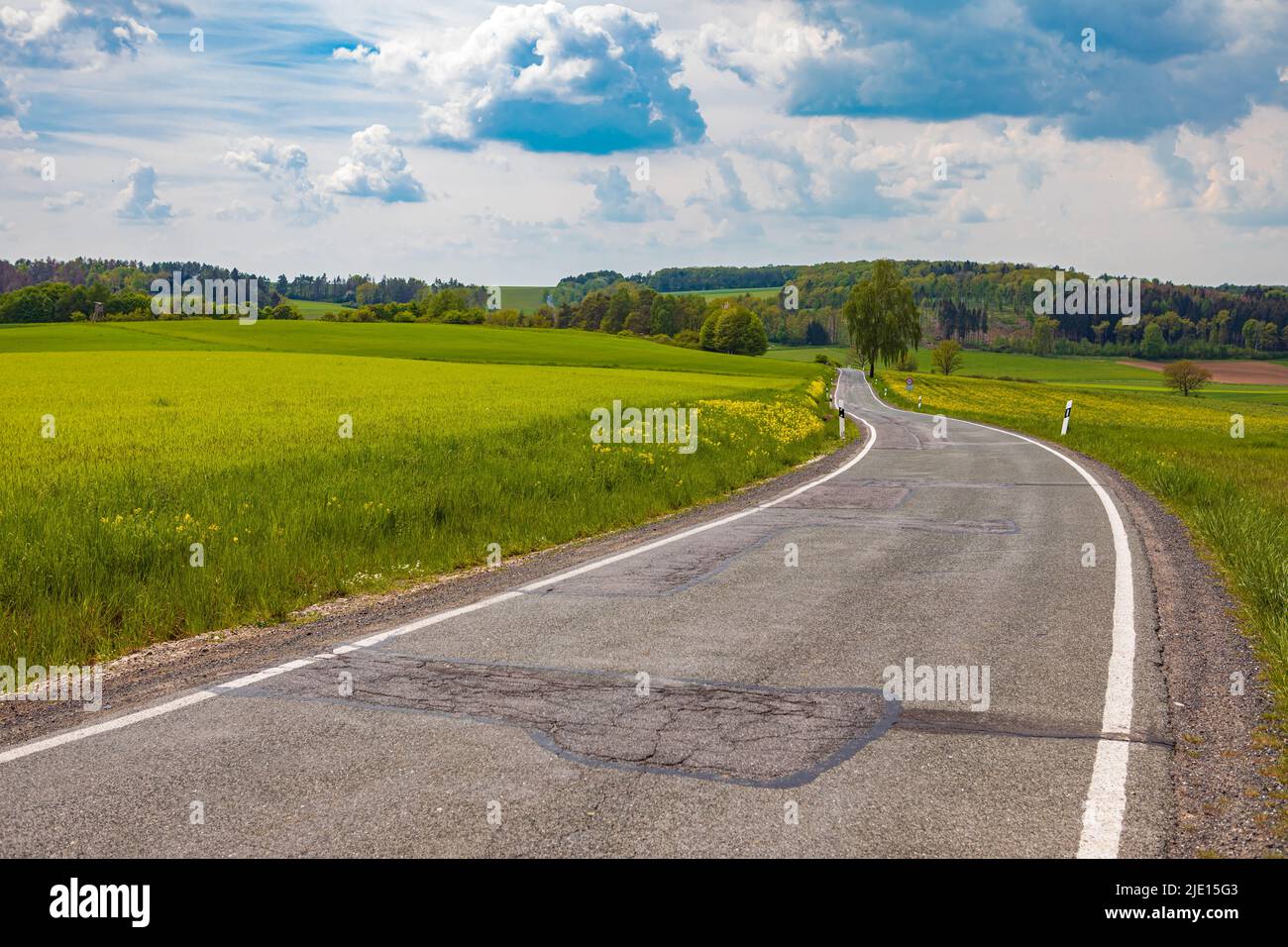 Landscape of Southern Thuringia near Eisfeld, Thuringia, Germany Stock Photo