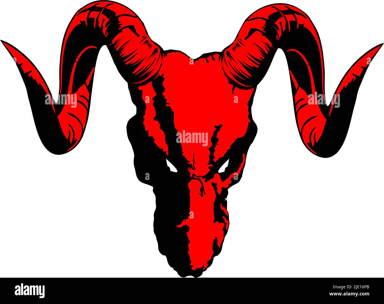 VECTOR DRAGON HEAD IN SILHOUETTE WITH BIG HORNS Stock Vector