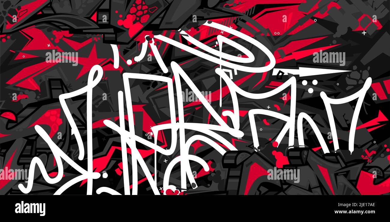 Dark Black Abstract Flat Urban Street Art Graffiti Style Vector ...