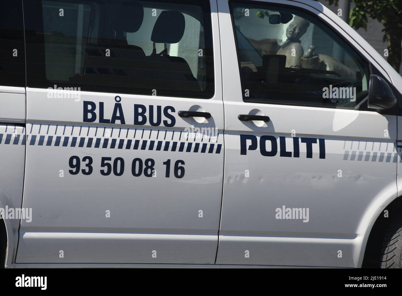 Copenhagen /Denmark/24 June 2022/Mobile police van called blue bus for mobile police station on greenland torv on christianshavn  in Copenhagen.(Photo..Francis Joseph Dean/Dean Pictures. Stock Photo
