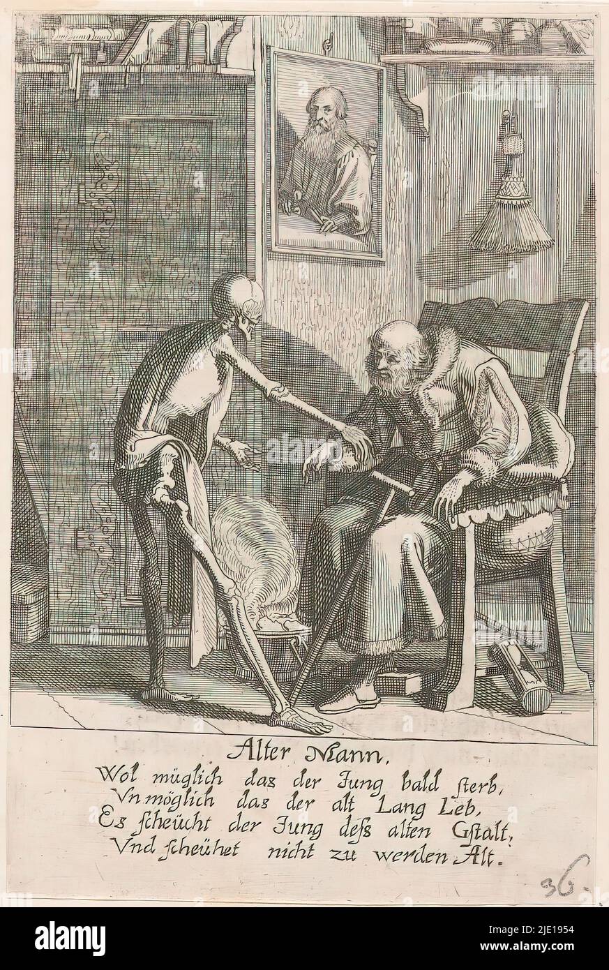 Old man and Death, Alter Mann (title on object), The Dance of Death ...