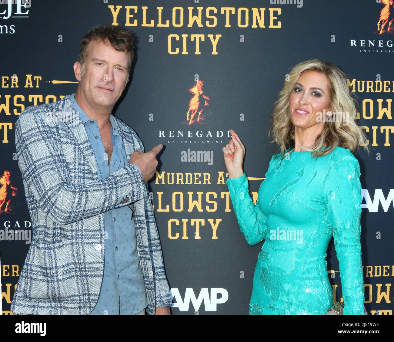 Los Angeles, CA. 23rd June, 2022. Thomas Jane, Courtney Lauren Penn at arrivals for MURDER AT YELLOWSTONE CITY Premiere, Harmony Gold Theater, Los Angeles, CA June 23, 2022. Credit: Priscilla Grant/Everett Collection/Alamy Live News Stock Photo