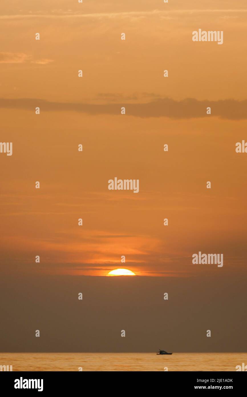 Calm Sunset, Atlantic Coast, France Stock Photo