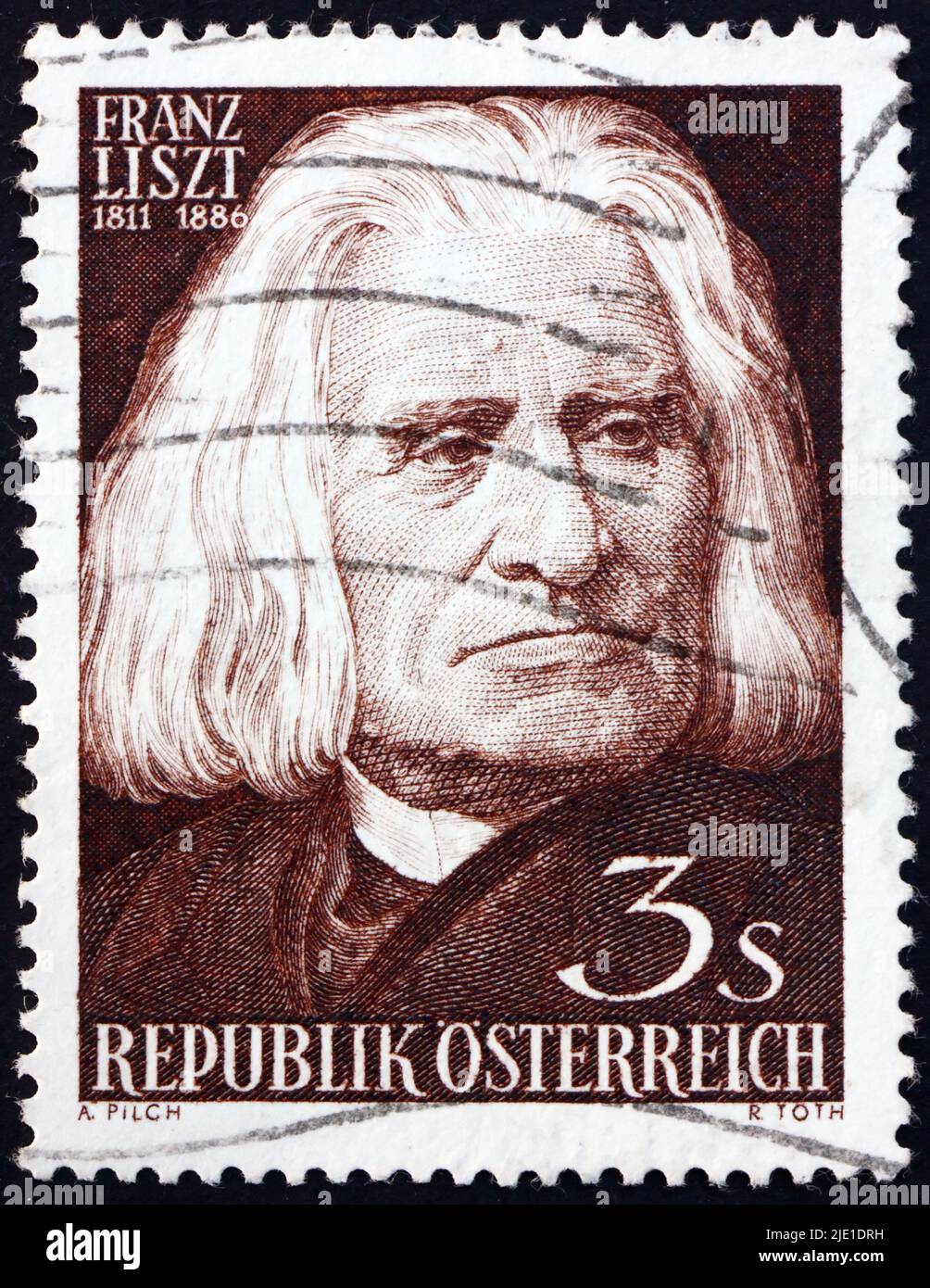 AUSTRIA CIRCA 1961 a stamp printed in Austria shows Franz Liszt