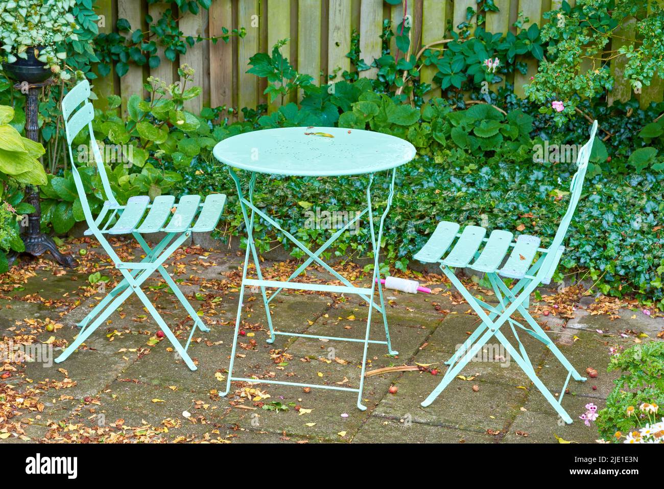 Green metal patio store set