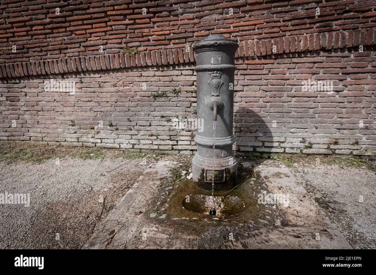 A fountain in Rome. Lazio on 20 June declared a state of calamity for drought that has hit the central Italian region and many others, especially in the north. Lazio Governor Nicola Zingaretti said the move was aimed at taking measures such as saving water in all activities starting with household consumption. A drought alert has spread from the Po valley, where waters are three quarters down amid the worst drought in 70 years, to central rivers like the Arno, the Aniene and the Tiber, which have half the water they normally do at this time of the year, officials said last week. While Lombardy Stock Photo