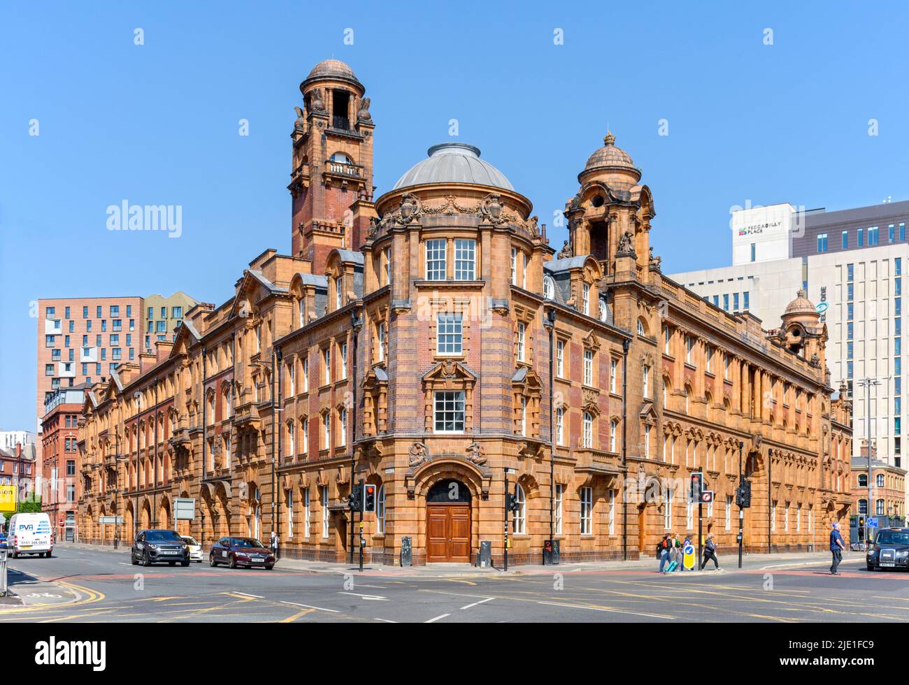 The former London Road Fire Station, London Road, Manchester, England, UK.  Now undergoing refurbishment. Stock Photo