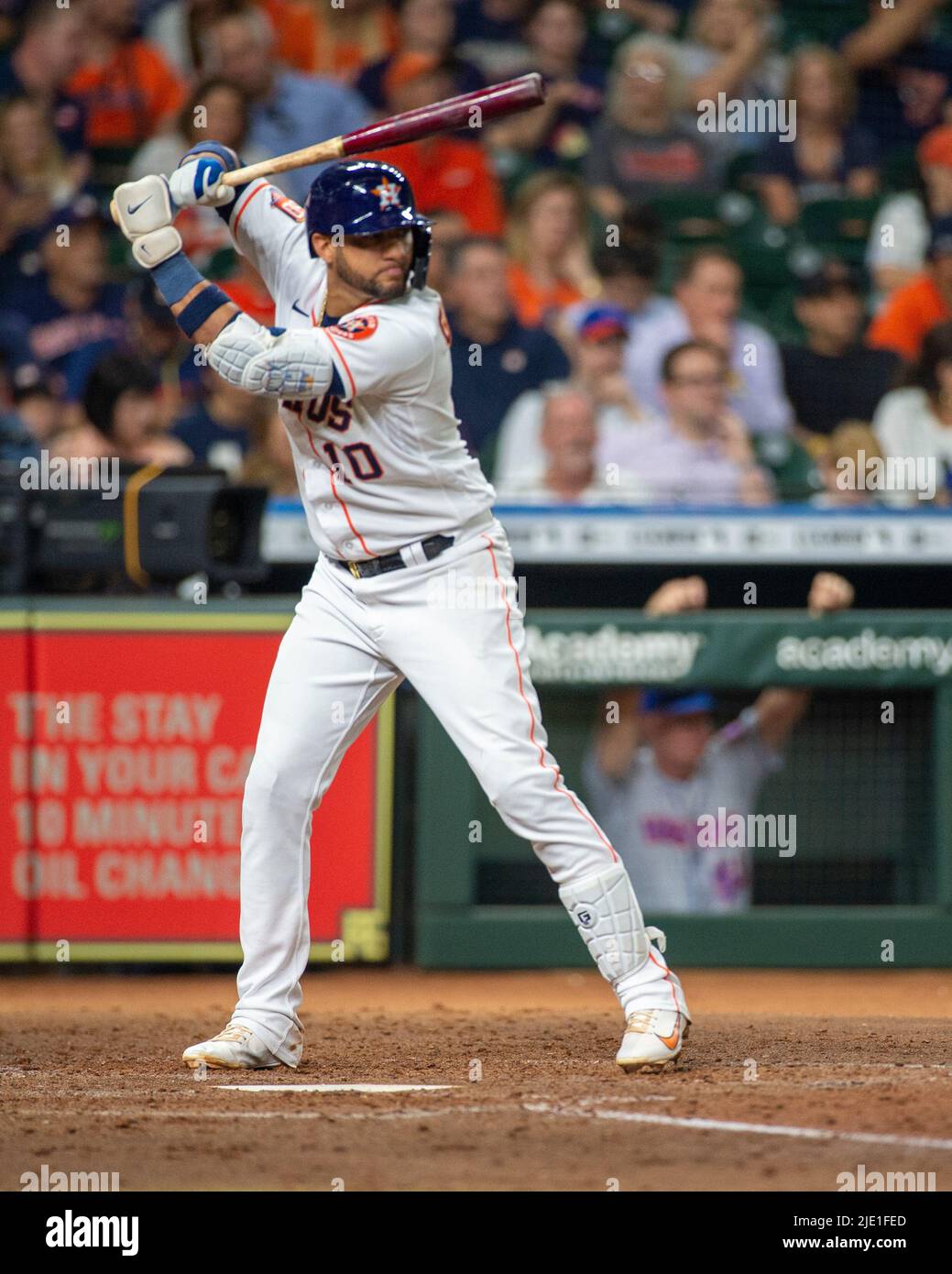 Houston Astros first baseman Yuli Gurriel (10) draws a walk in the