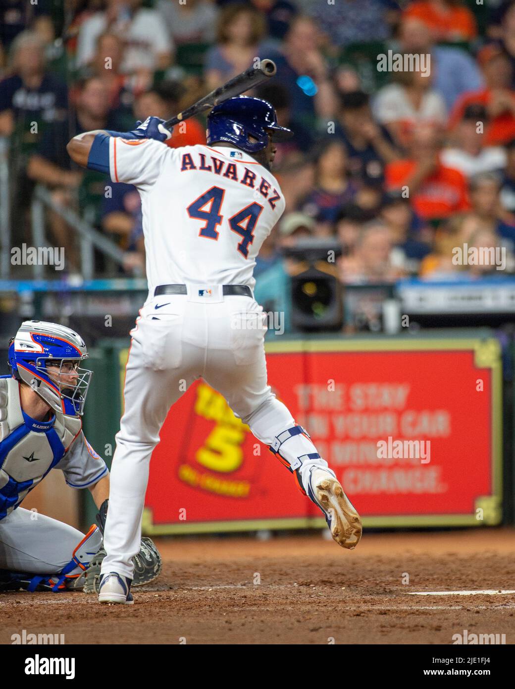 Houston Astros designated hitter Yordan Alvarez (44) batting in the bottom  of the sixth inning of the MLB game between the Houston Astros and the New  Stock Photo - Alamy