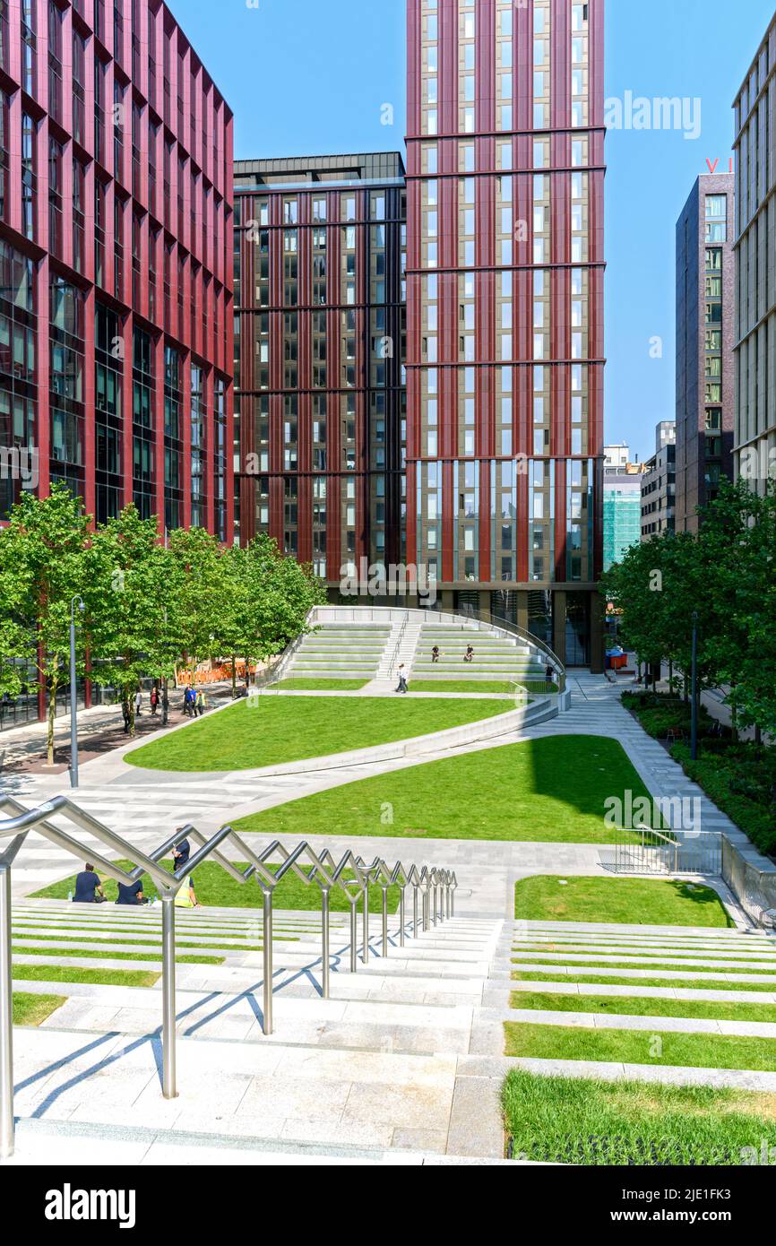 Blocks 4, 5 and 6 of the Circle Square development, from Symphony Park, Manchester, England, UK Stock Photo