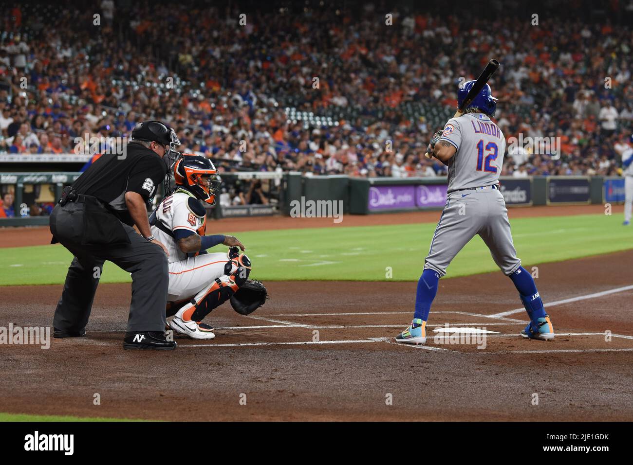 Houston Astros mascot, Orbit at the MLB game between the Houston Astros and  the New York Mets on Tuesday, June 21, 2022 at Minute Maid Park in Houston  Stock Photo - Alamy