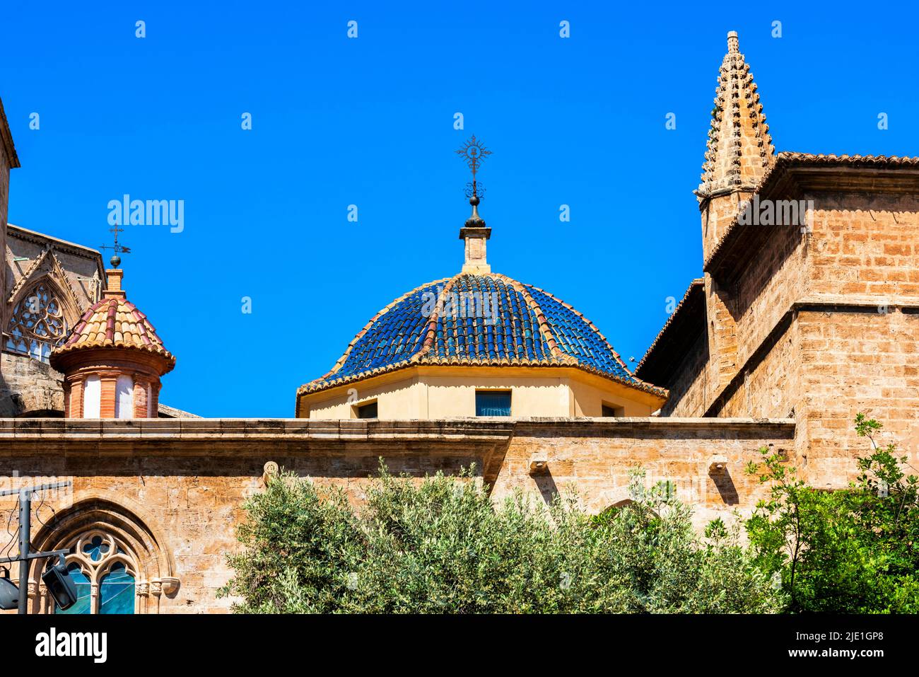 The Blue Dome of the Museum of Fine Arts in Valancia in Spain Stock Photo