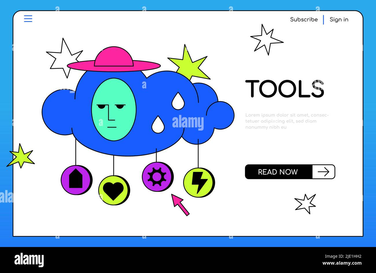 Online communication tools - colorful flat design style banner Stock Vector