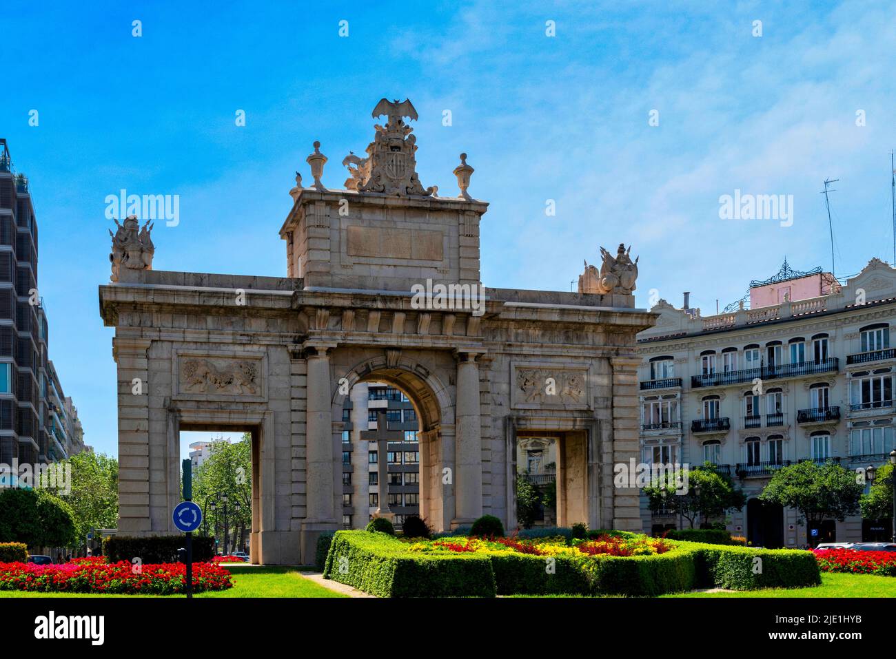 Porta de la mar (Sea Gate) in Valencia, Spain Stock Photo