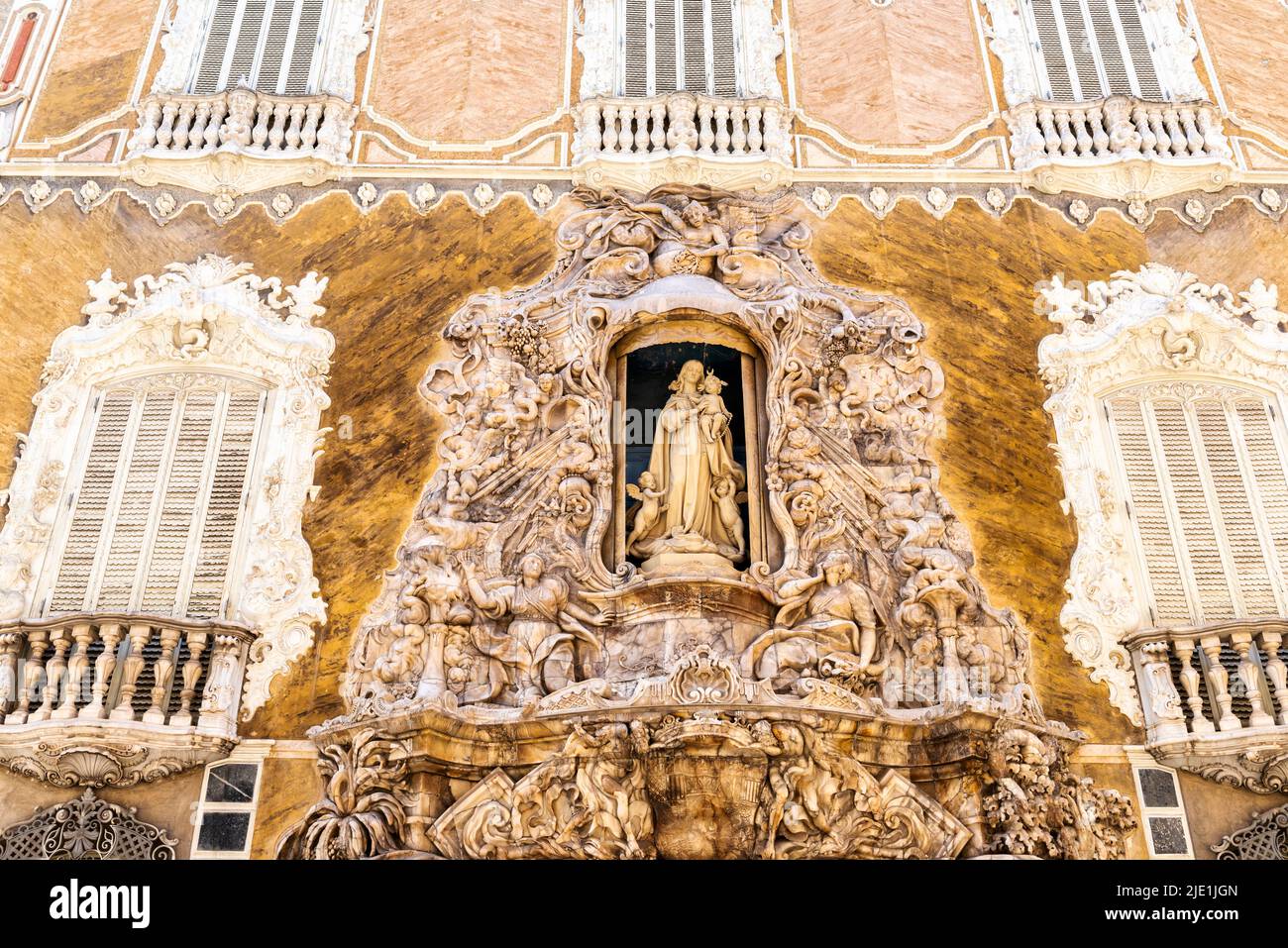 The very ornate outside of the Ceramics Museum in Valencia, Spain Stock Photo