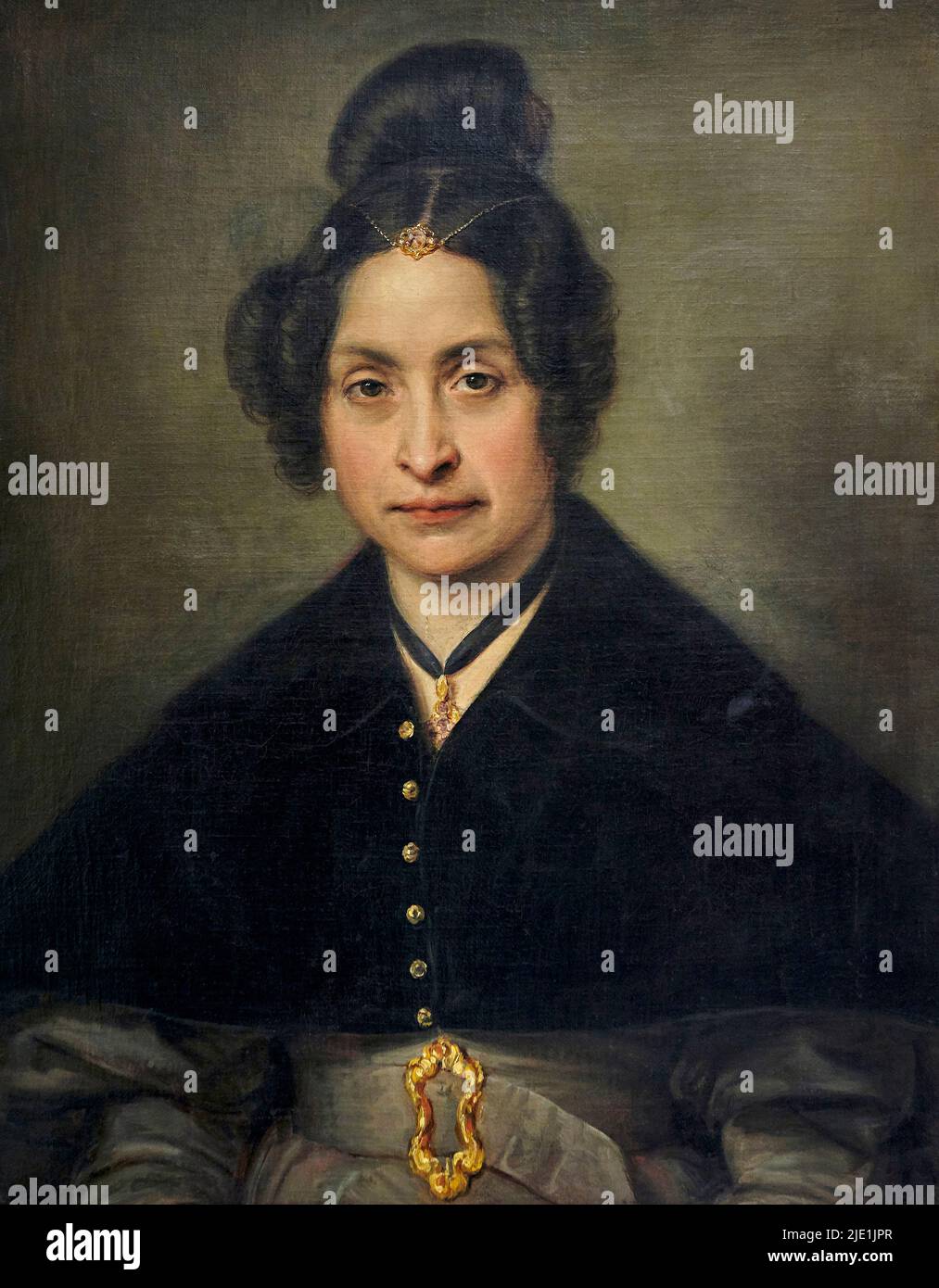 Ritratto della signora Cadolini olio su tela incollata a masonite