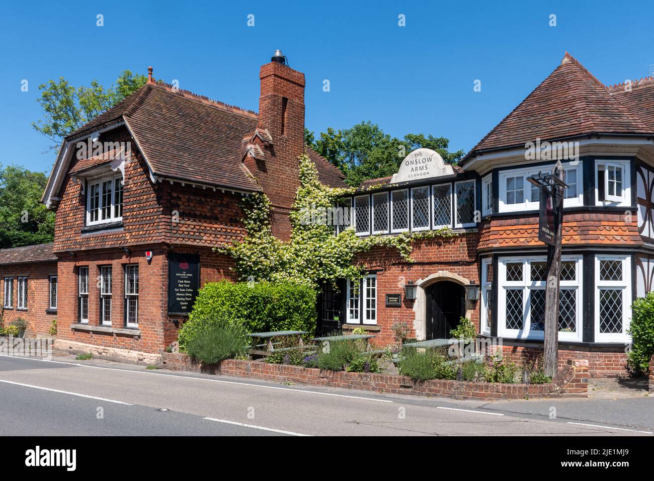 The Onslow Arms pub in West Clandon village, Surrey, England, UK Stock Photo Alamy