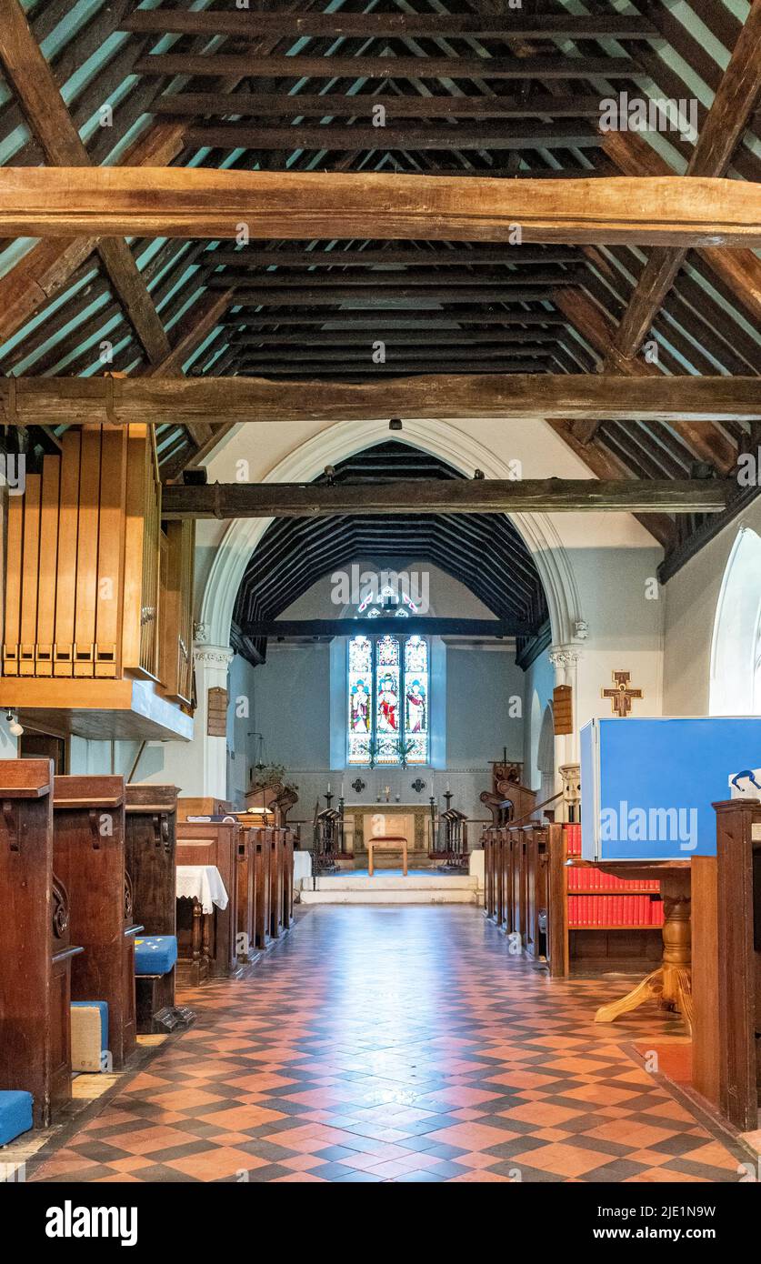 Interior of Church of St Peter and Paul, West Clandon village, Surrey, England, UK Stock Photo