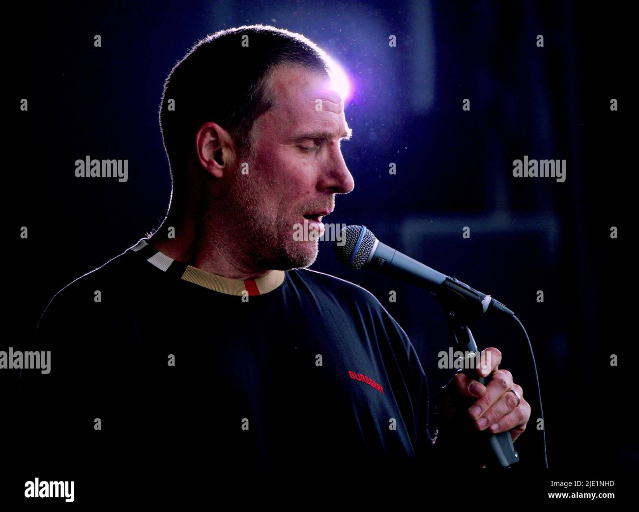 Jason Williamson from Sleaford Mods performing during the Glastonbury
