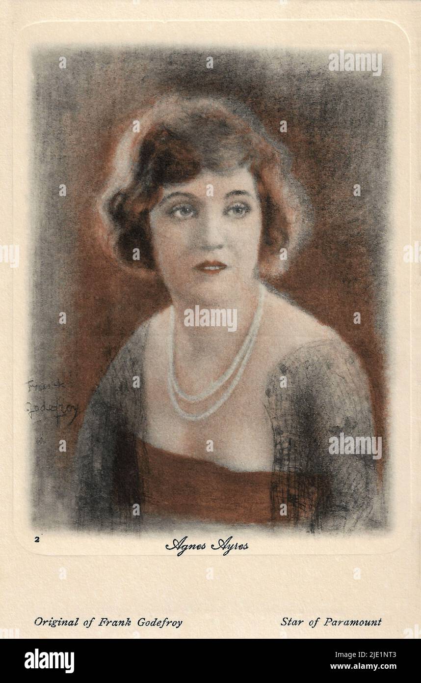 Portrait of Agnes Ayres 005 - Hollywood silent movie actress Stock Photo