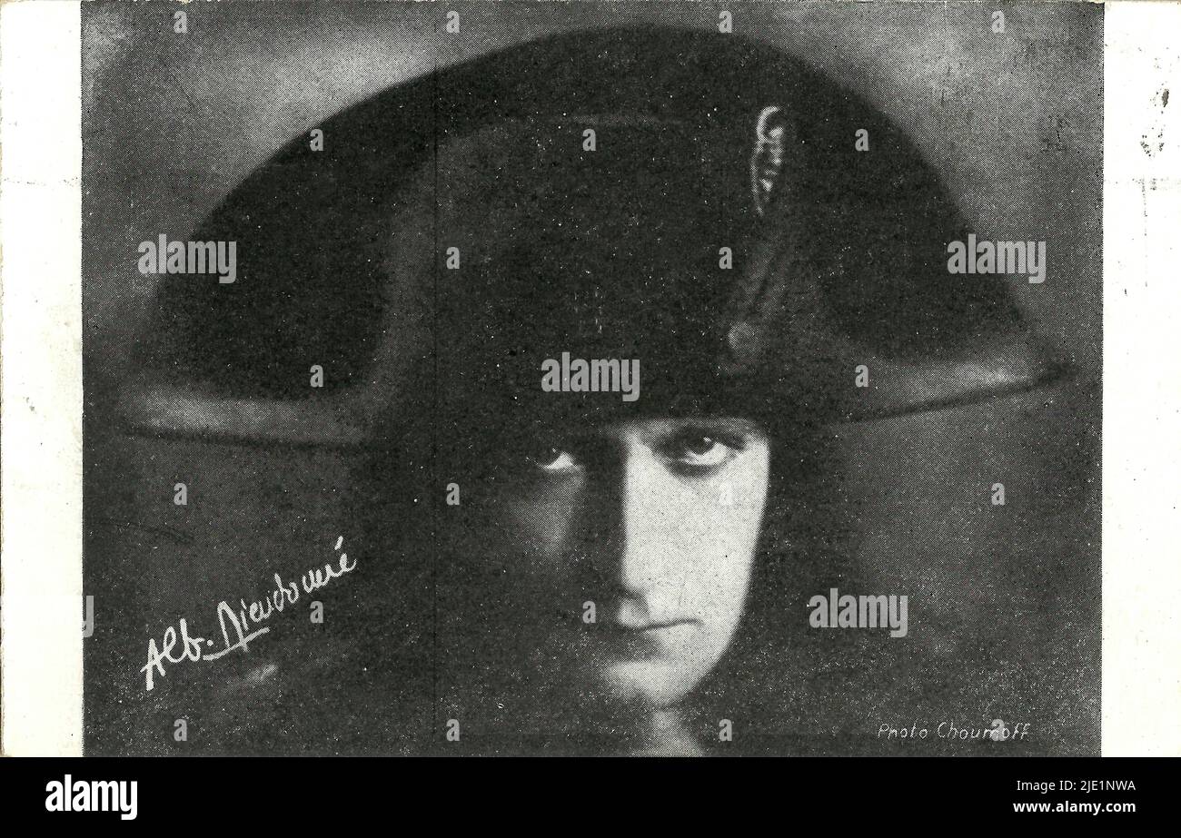 Portrait of Albert Dieudonné as Napoléon - Silent movie era Stock Photo ...