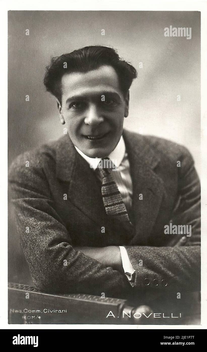 Portrait of Amleto Novelli - Italian silent cinema era actor Stock Photo