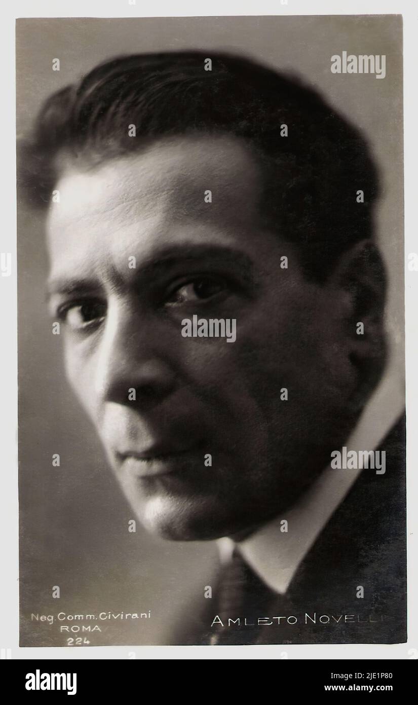 Portrait of Amleto Novelli 001 - Italian silent cinema era actor Stock Photo