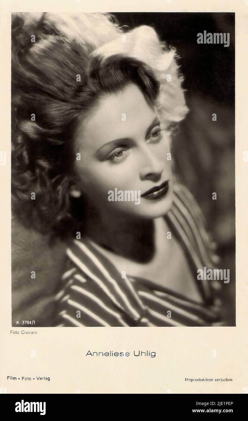 Portrait of Anneliese Uhlig - German Third Reich movie star Stock Photo