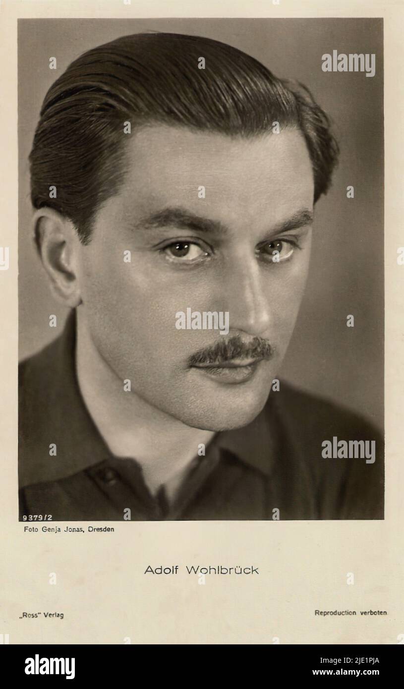 Portrait of Anton Walbrook (Adolf Wohlbrück) - German Third Reich movie star Stock Photo