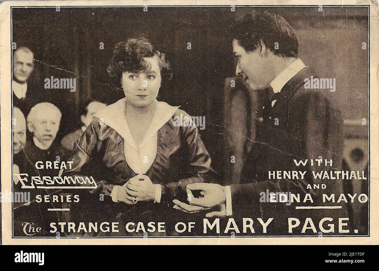 Portrait of Edna Mayo and Henry Walthall in The Strange Case of Mary Page (1916) - American cinema before Hollywood era Stock Photo