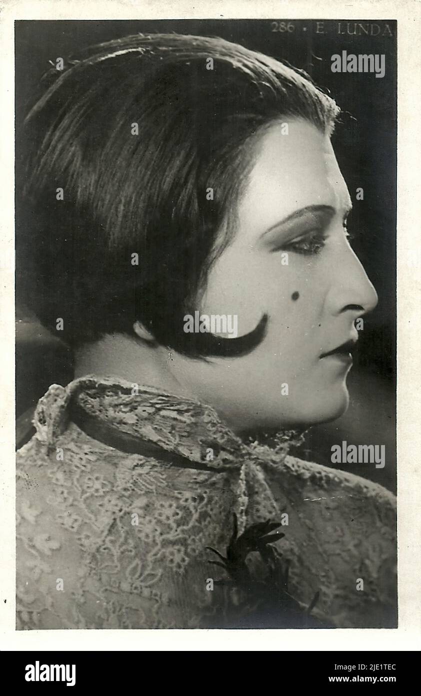 Portrait of Elena Lunda 002 Italian silent cinema era actress Stock