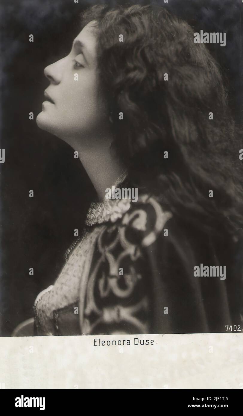 Portrait of Eleonora Duse - Italian silent cinema era actress Stock