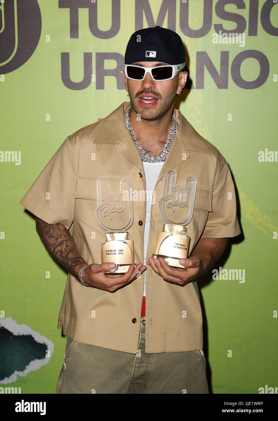 Miami, USA. 23rd June 2022. PREMIOS TU MUSICA URBANO Feid is seen
