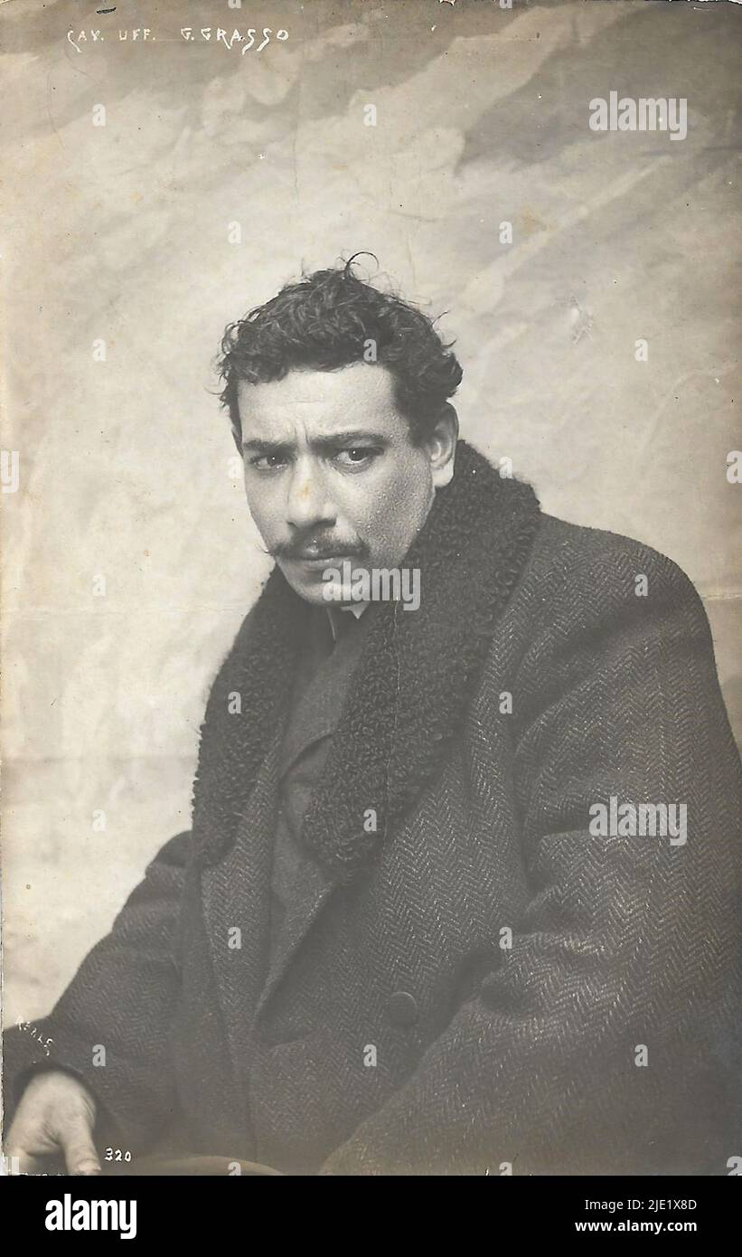 Portrait of Giovanni Grasso 002 Italian silent cinema era actor Stock