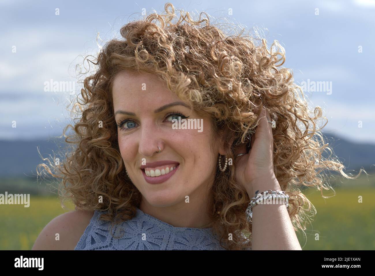 Close-up portrait of her she nice-looking attractive l lovable pretty cute winsome gorgeous Stock Photo