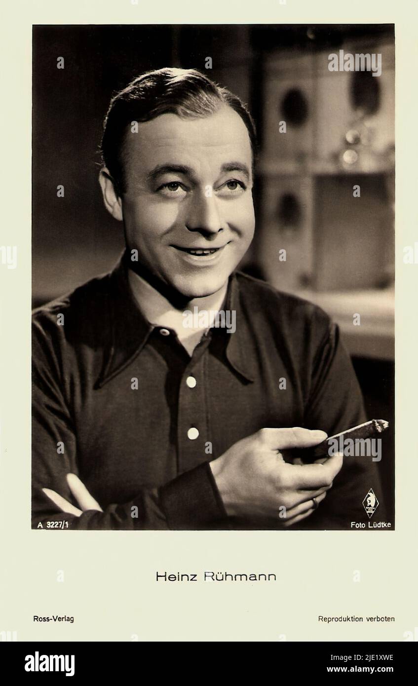 Portrait of Heinz Rühmann 004 - German Third Reich movie star Stock ...