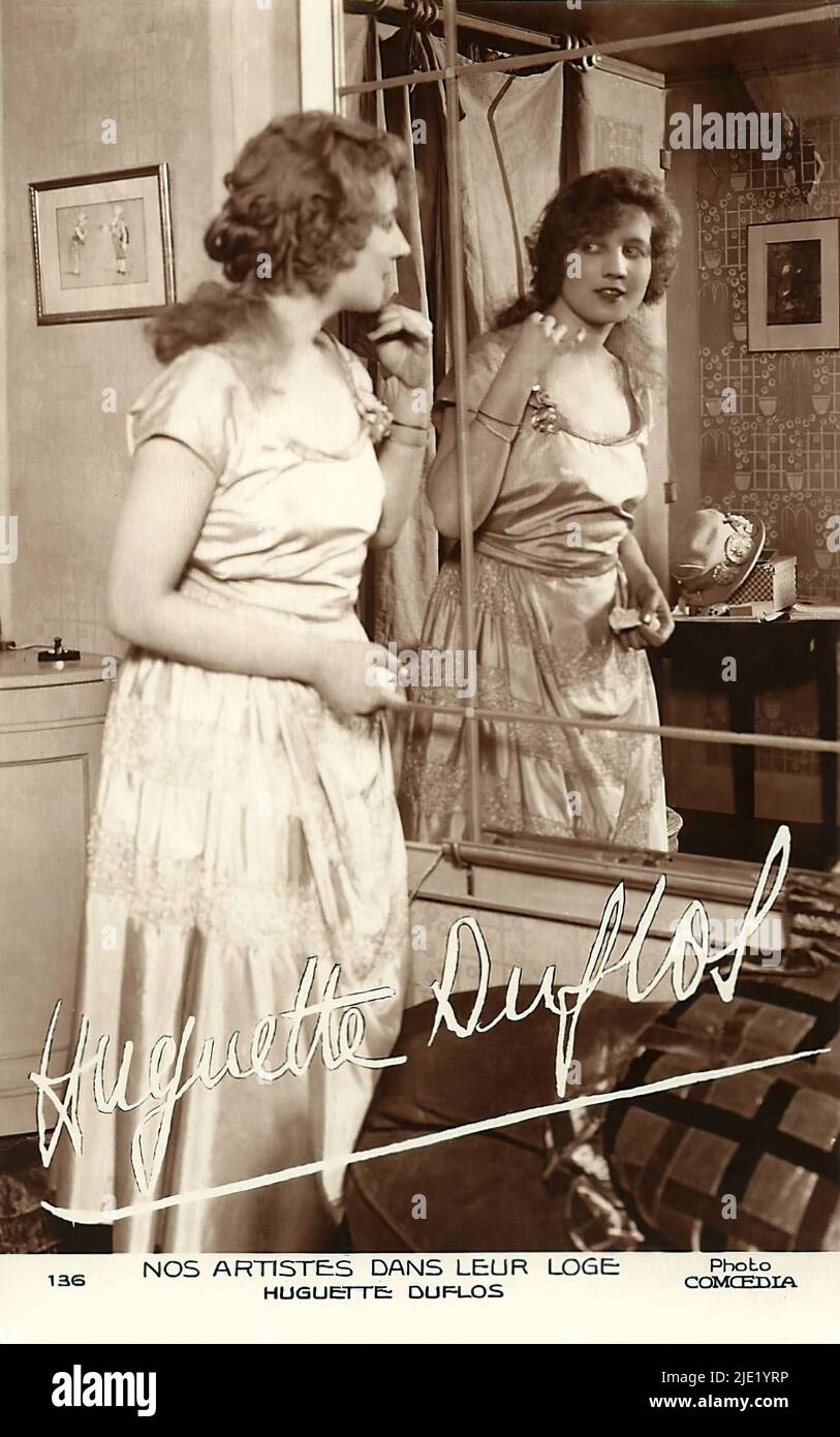 Portrait of Huguette Duflos French theatre classic era Stock Photo