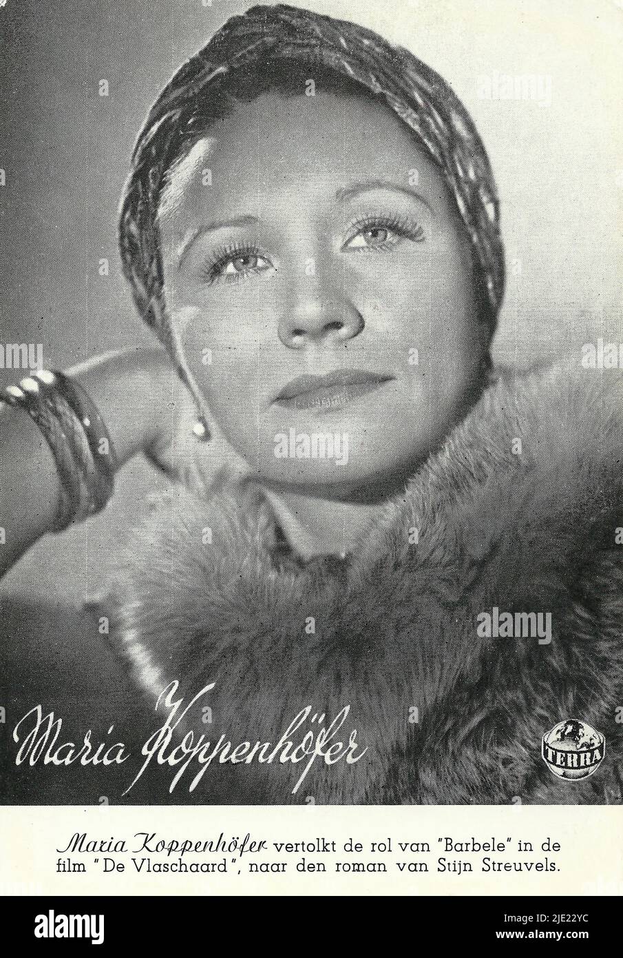 Portrait of Maria Koppenhöfer in De Vlaschaard (1943) - German Third ...