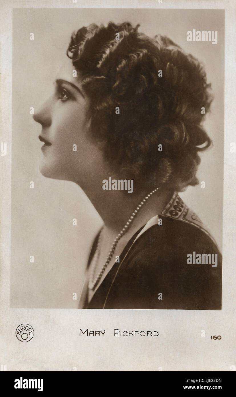 Portrait of Mary Pickford 004 Hollywood silent movie actress Stock