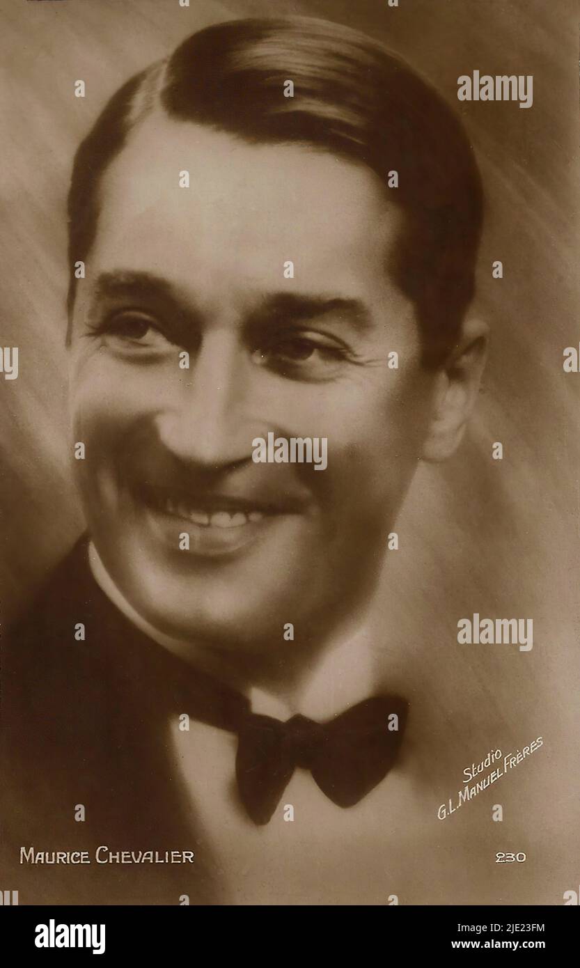 Portrait of Maurice Chevalier 002 - French silent cinema era Stock