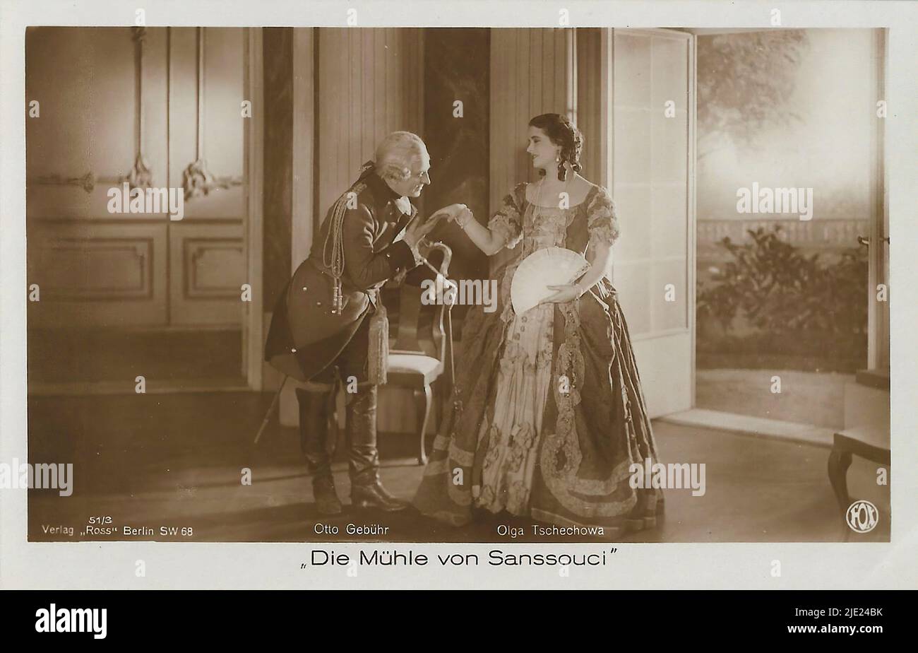 Portrait of Otto Gebühr and Olga Tschechowa in Die Mühle von Sanssouci