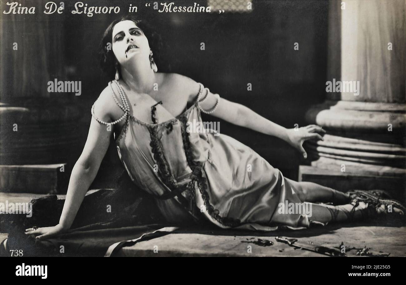 Portrait of Rina De Liguoro in Messalina - Italian silent movie Stock ...