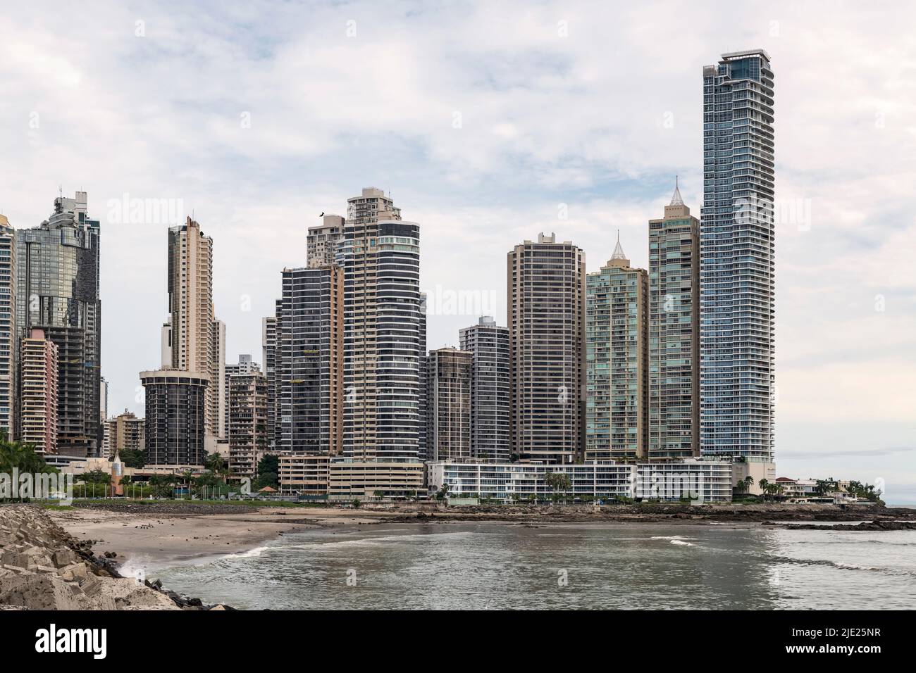 Panama City, Panama - October 28, 2021: View at the skyline of skyscrapers in Panama City, Panama. Stock Photo
