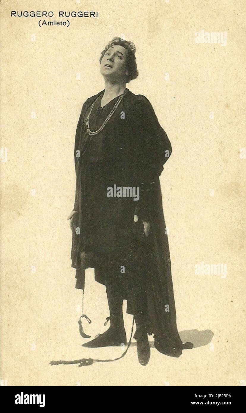 Portrait of Ruggero Ruggeri as Hamlet Amleto - Italian silent cinema ...
