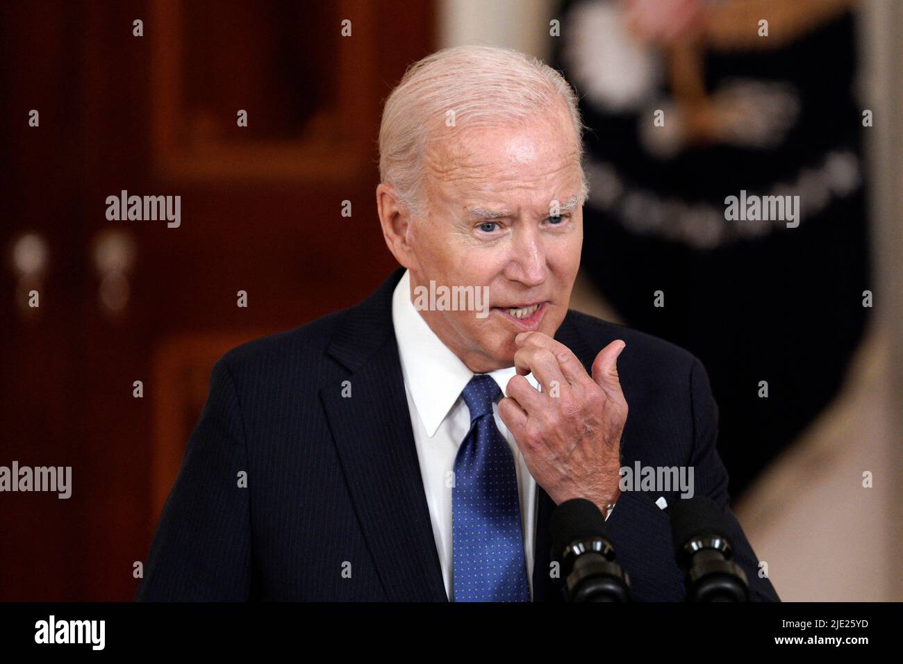 U.S. President Joe Biden delivers remarks on the Supreme Court decision
