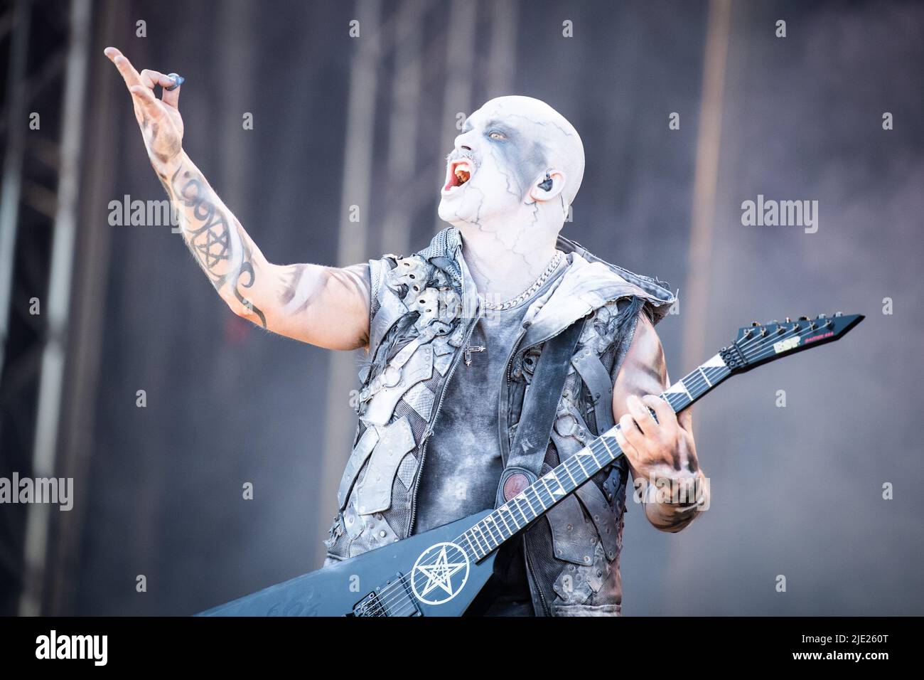 Oslo, Norway. 24th, June 2022. The Norwegian symphonic black metal band  Dimmu Borgir performs a live concert during the Norwegian music festival  Tons of Rock 2022 in Oslo. Here vocalist Shagrath is