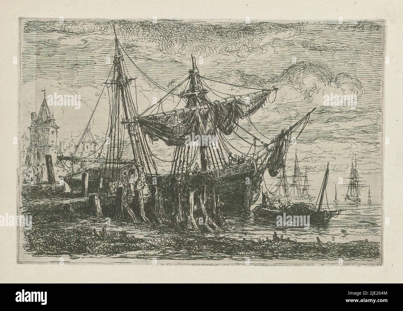 模写/鶴翁/漁舟画賛/布袋屋掛軸HD-47 模写/鶴翁/漁舟画賛/布袋屋掛軸HD-47