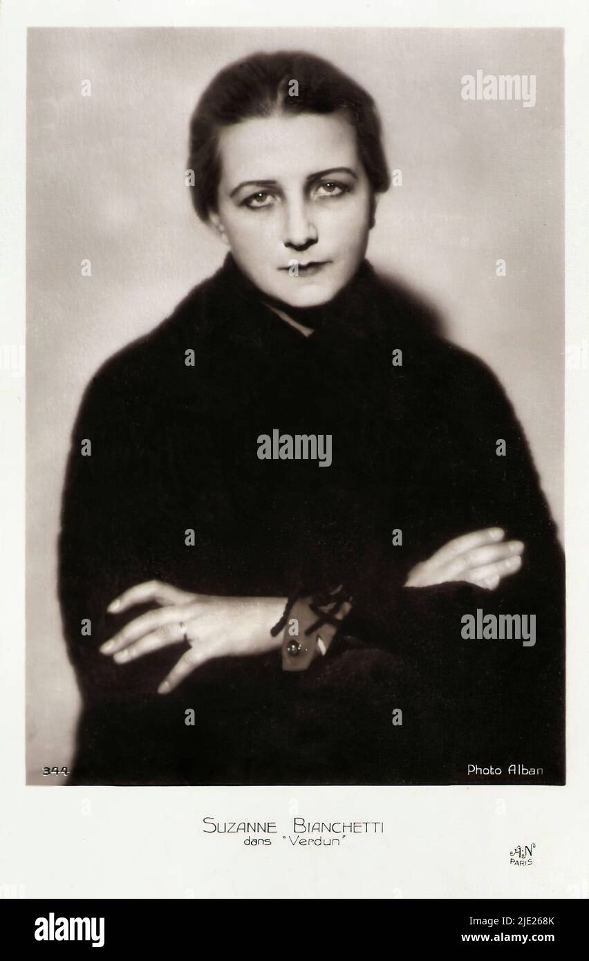 Portrait of Suzanne Bianchetti French silent cinema era Stock Photo